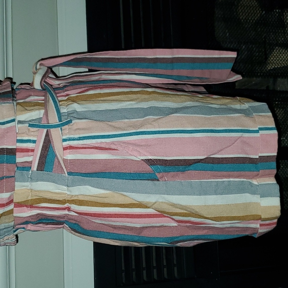 Haute Monde Multi-color Striped Crop Top & Matching Paperbag Shorts Set Size M - Picture 8 of 14